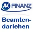 AK-Finanz Logo mit Hinweis auf Beamtendarlehen